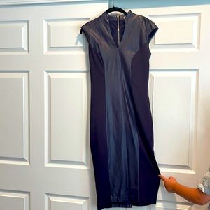 Purple sexy zipper leather dress